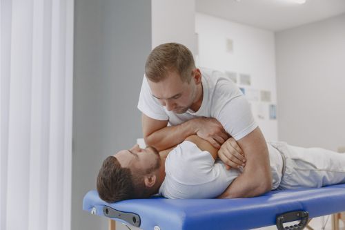 man receives alignment while improving overall health